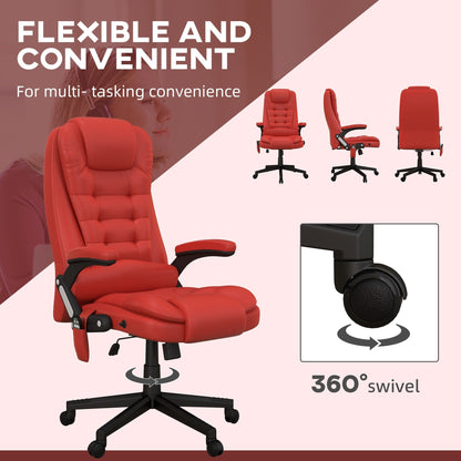 HOMCOM Chaise de bureau de massage à vibration avec dossier haut et 6 points de vibration, beige