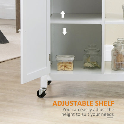 Chariot de cuisine HOMCOM, chariot utilitaire à roulettes avec plateau en bois, étagère ouverte et tiroir de rangement pour salle à manger, cuisine