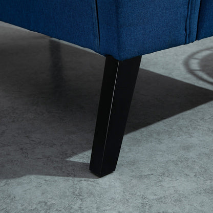 HOMCOM Canapé double en tissu de lin, méridienne capitonnée, sans accoudoirs, pour salon, avec pieds en bois - 28.75*43.25*36.5