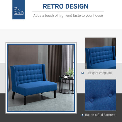 HOMCOM Canapé double en tissu de lin, méridienne capitonnée, sans accoudoirs, pour salon, avec pieds en bois - 28.75*43.25*36.5