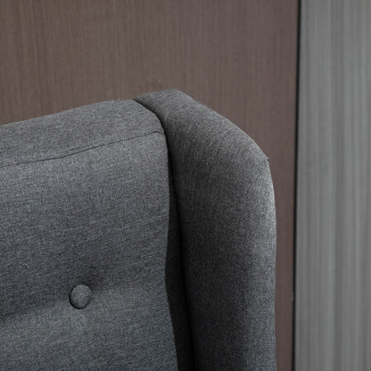 HOMCOM Canapé double en tissu de lin, méridienne capitonnée, sans accoudoirs, pour salon, avec pieds en bois - 28.75*43.25*36.5