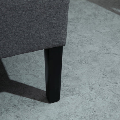 HOMCOM Canapé double en tissu de lin, méridienne capitonnée, sans accoudoirs, pour salon, avec pieds en bois - 28.75*43.25*36.5