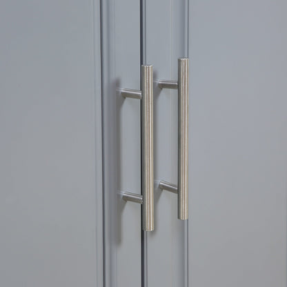 Îlot roulant de cuisine HOMCOM avec rangement, chariot de cuisine portable avec plateau en acier inoxydable, gris - N/A