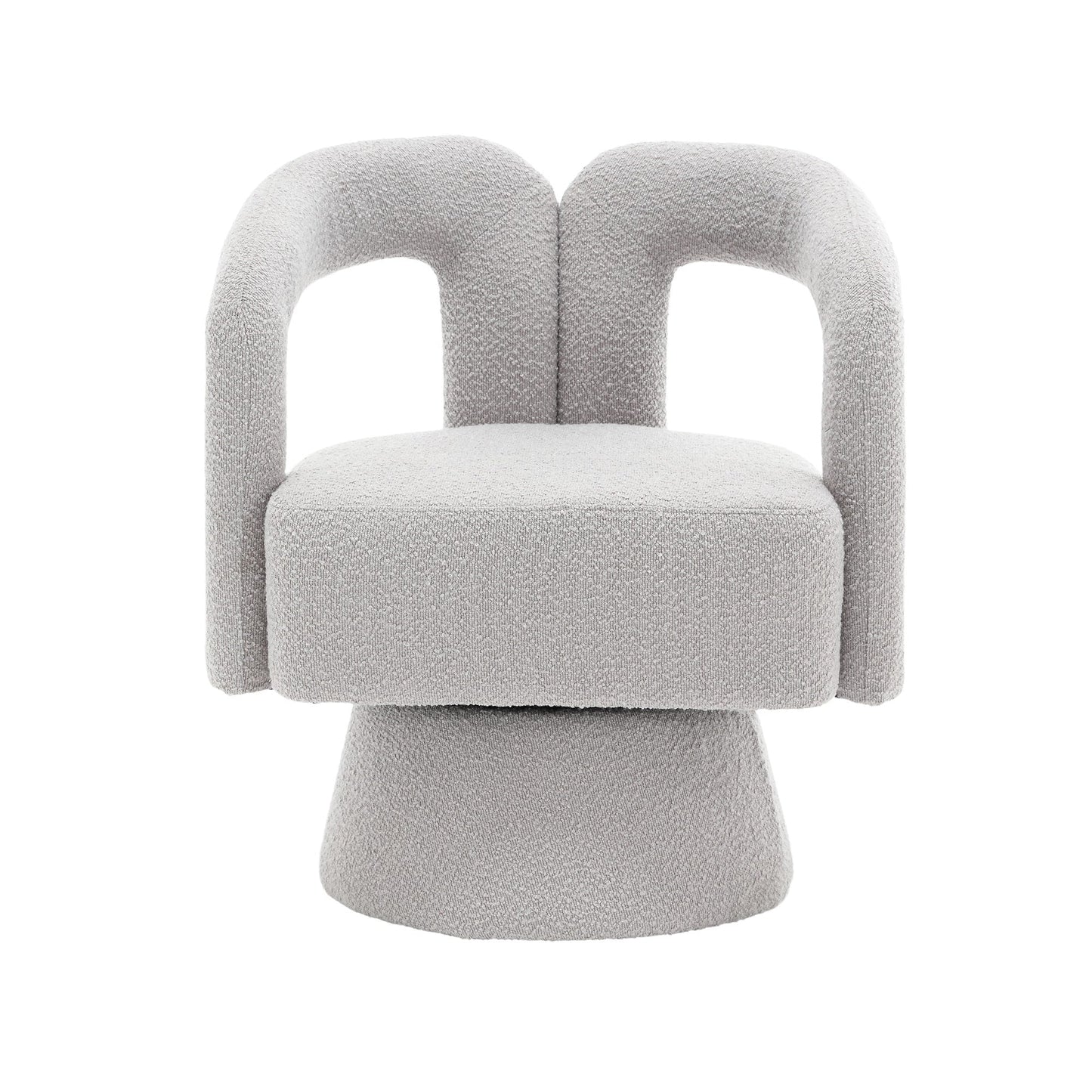 HOMEFUN Fauteuils d'appoint Boucle à dossier incurvé pivotant à 360 degrés, recouvert de tissu