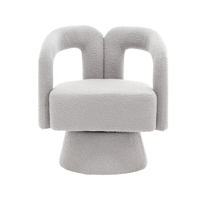 HOMEFUN Fauteuils d'appoint Boucle à dossier incurvé pivotant à 360 degrés, recouvert de tissu