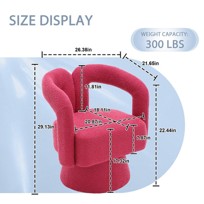 HOMEFUN Fauteuils d'appoint Boucle à dossier incurvé pivotant à 360 degrés, recouvert de tissu