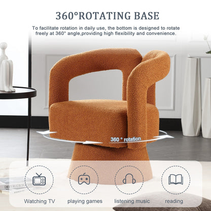 HOMEFUN Fauteuils d'appoint Boucle à dossier incurvé pivotant à 360 degrés, recouvert de tissu