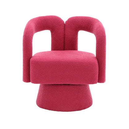 HOMEFUN Fauteuils d'appoint Boucle à dossier incurvé pivotant à 360 degrés, recouvert de tissu