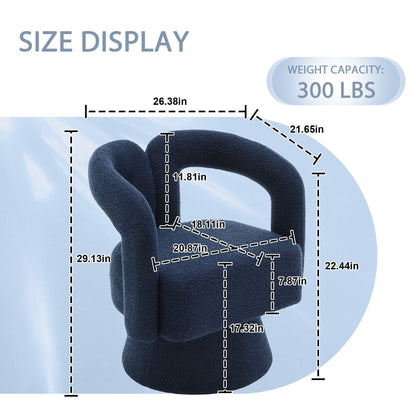 HOMEFUN Fauteuils d'appoint Boucle à dossier incurvé pivotant à 360 degrés, recouvert de tissu