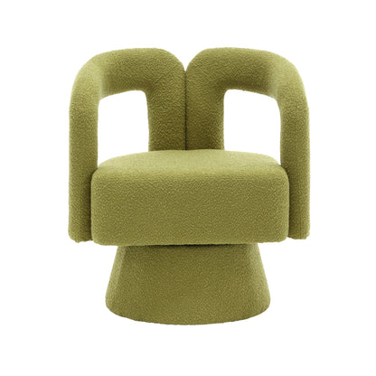 HOMEFUN Fauteuils d'appoint Boucle à dossier incurvé pivotant à 360 degrés, recouvert de tissu