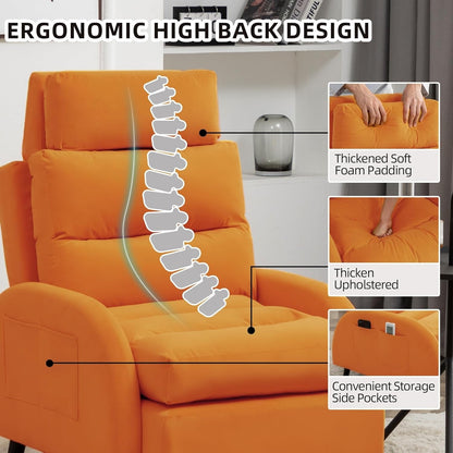 HOMYKA Fauteuil d'appoint avec dossier réglable et rangement intégré dans le repose-pieds