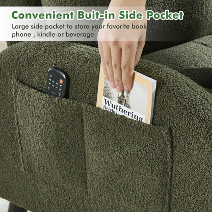 HOMYKA Fauteuil d'appoint avec dossier réglable et rangement intégré dans le repose-pieds