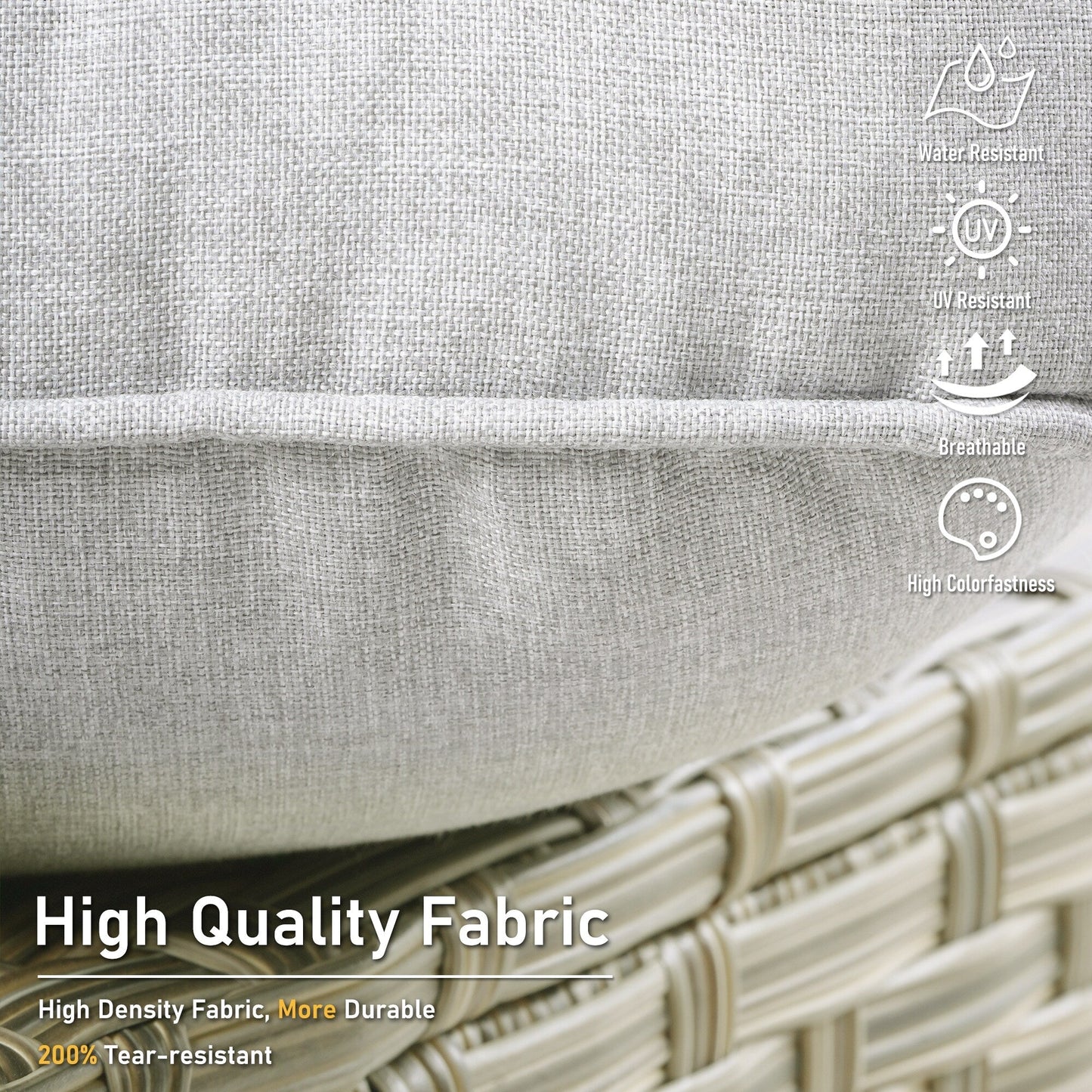 HOOOWOOO Ensemble de 2 chaises de jardin en rotin à dossier haut pour extérieur