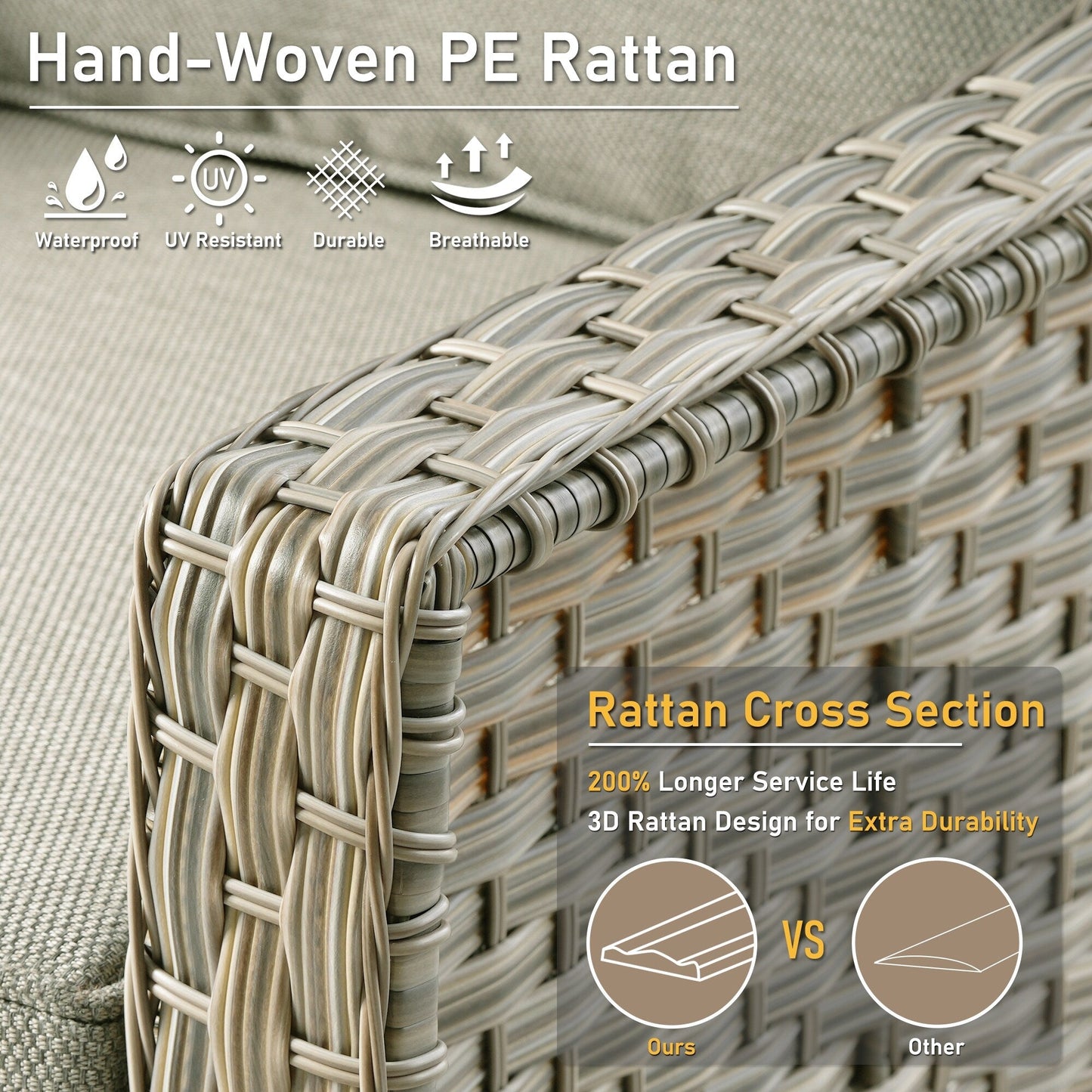 HOOOWOOO Ensemble de 2 chaises de jardin en rotin à dossier haut pour extérieur