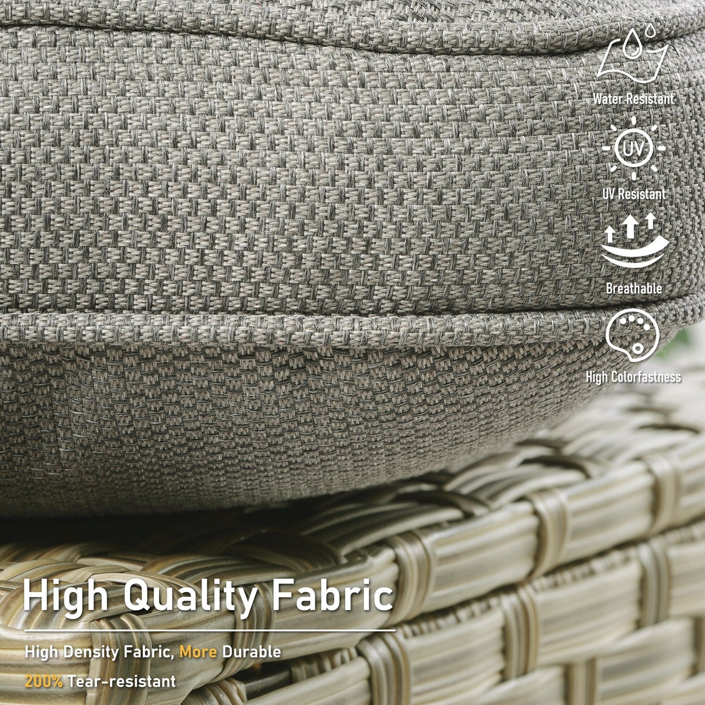 HOOOWOOO Ensemble de 2 chaises de jardin en rotin à dossier haut pour extérieur