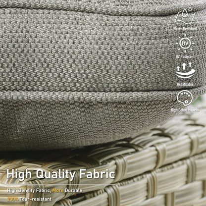 HOOOWOOO Ensemble de 2 chaises de jardin en rotin à dossier haut pour extérieur