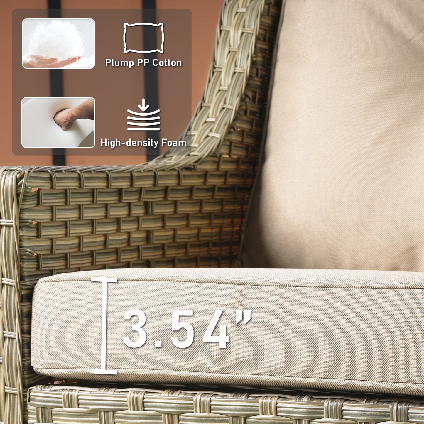 HOOOWOOO Ensemble de 2 chaises de jardin en rotin à dossier haut pour extérieur