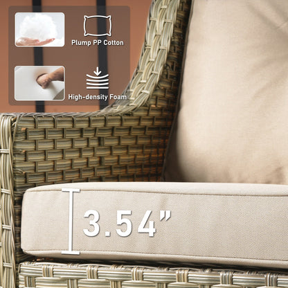 HOOOWOOO Ensemble de 2 chaises de jardin en rotin à dossier haut pour extérieur