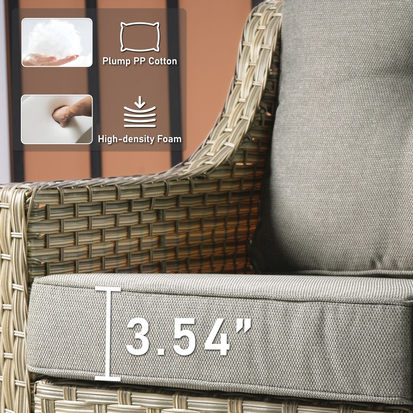 HOOOWOOO Ensemble de 2 chaises de jardin en rotin à dossier haut pour extérieur