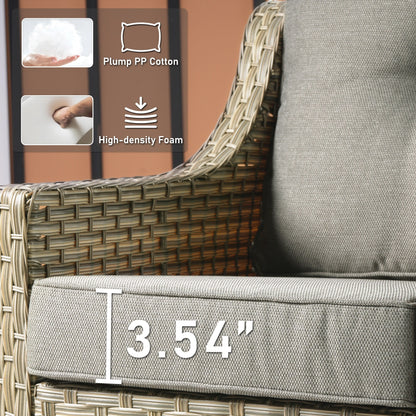 HOOOWOOO Ensemble de 2 chaises de jardin en rotin à dossier haut pour extérieur