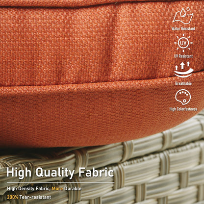 HOOOWOOO Ensemble de 2 chaises de jardin en rotin à dossier haut pour extérieur