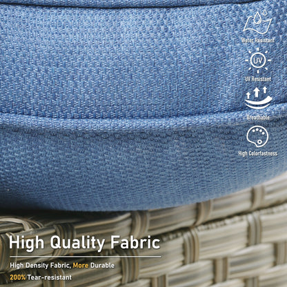 HOOOWOOO Ensemble de 2 chaises de jardin en rotin à dossier haut pour extérieur