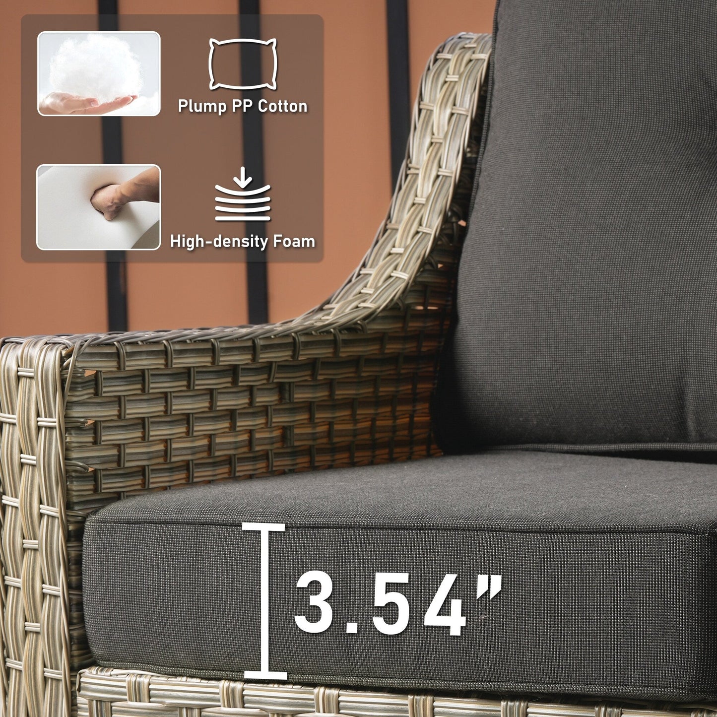 HOOOWOOO Ensemble de 2 chaises de jardin en rotin à dossier haut pour extérieur