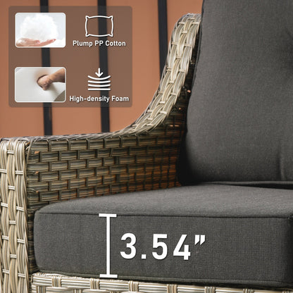 HOOOWOOO Ensemble de 2 chaises de jardin en rotin à dossier haut pour extérieur