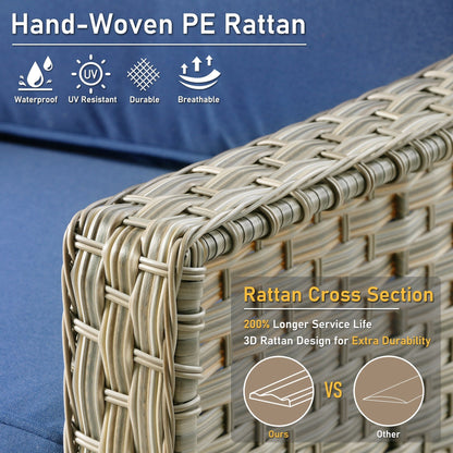 HOOOWOOO Ensemble de 2 chaises de jardin en rotin à dossier haut pour extérieur