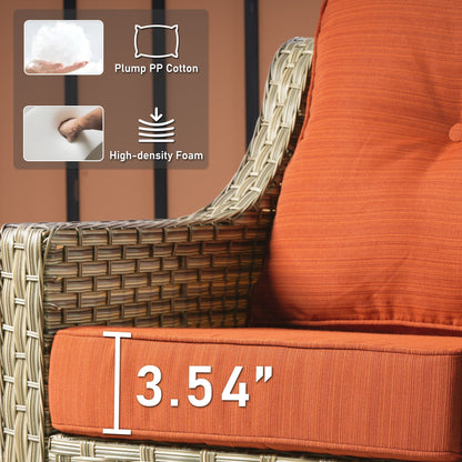 HOOOWOOO Ensemble de 2 chaises de jardin en rotin à dossier haut pour extérieur