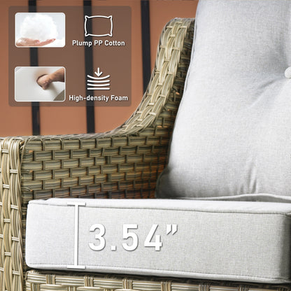 HOOOWOOO Ensemble de 2 chaises de jardin en rotin à dossier haut pour extérieur