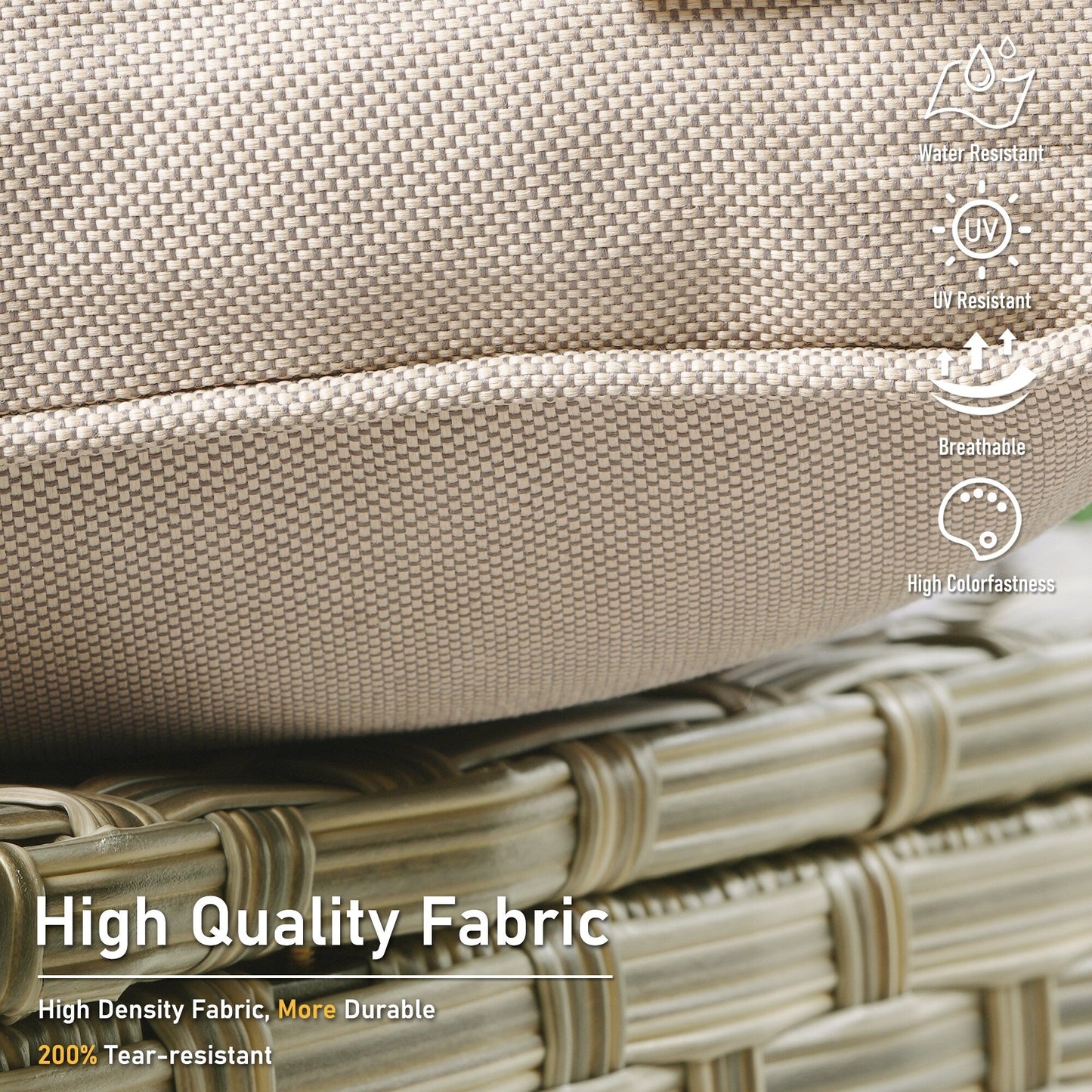 HOOOWOOO Ensemble de 2 chaises de jardin en rotin à dossier haut pour extérieur