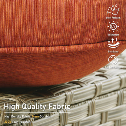 HOOOWOOO Ensemble de 2 chaises de jardin en rotin à dossier haut pour extérieur