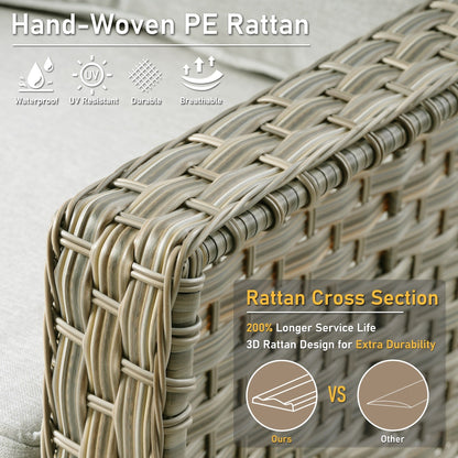 HOOOWOOO Ensemble de 2 chaises de jardin en rotin à dossier haut pour extérieur