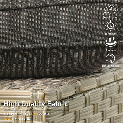 HOOOWOOO Ensemble de 2 chaises de jardin en rotin à dossier haut pour extérieur