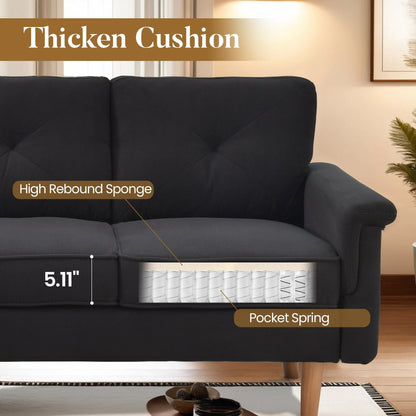 Canapé 3 places HOOOWOOO Mid-Century, recouvert de tissu, avec pieds en bois pour salon