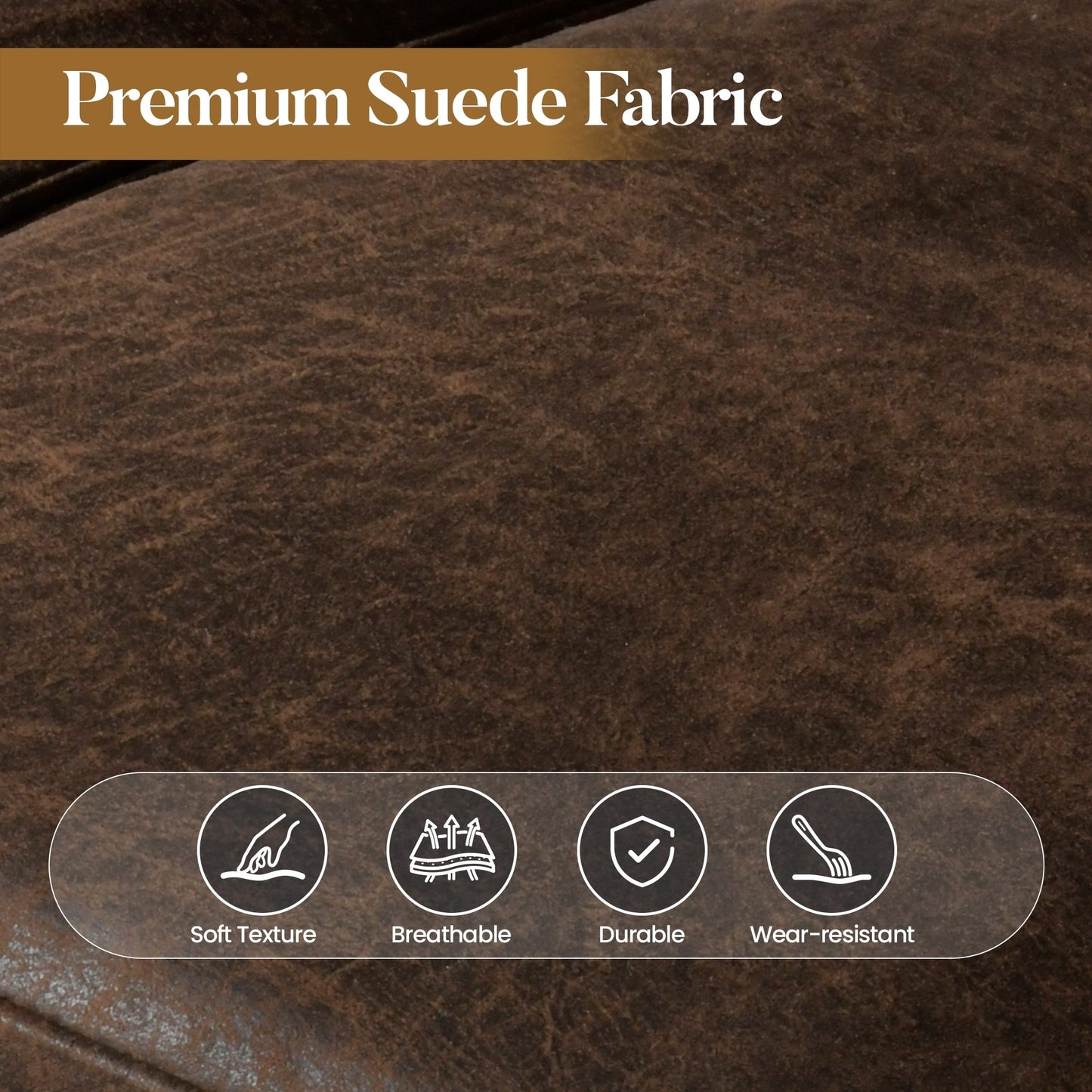 Canapé 3 places HOOOWOOO Mid-Century, recouvert de tissu, avec pieds en bois pour salon