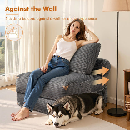 Canapé-lit pliable HOOOWOOO en tissu velours côtelé moderne