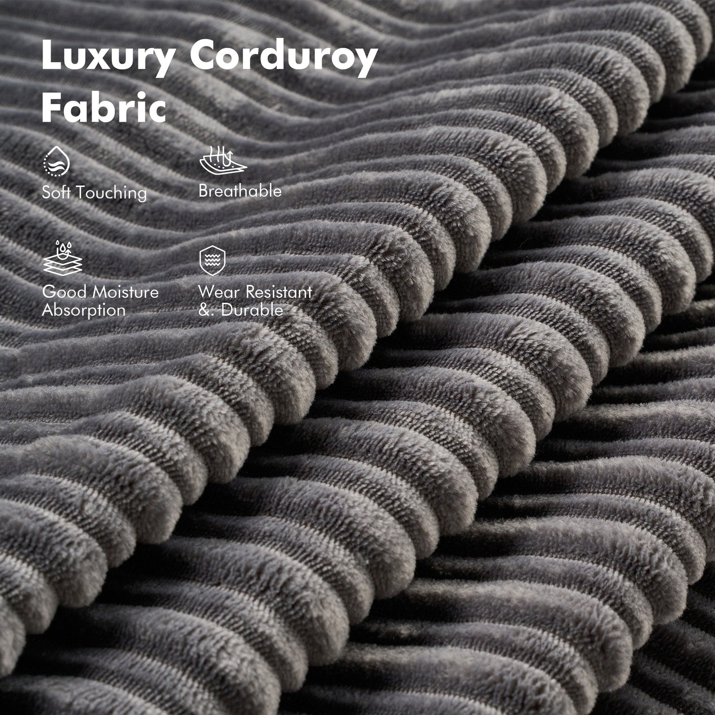 Canapé-lit pliable HOOOWOOO en tissu velours côtelé moderne