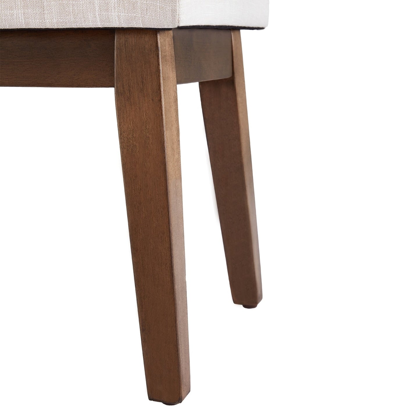 Banc d'entrée recouvert de tissu, banc de chambre à coucher pour le pied du lit, beige, en bois massif, 44 pouces