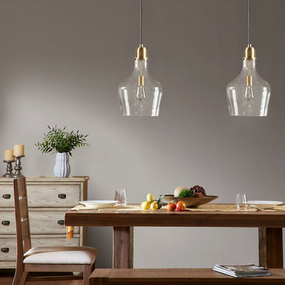 INK+IVY Auburn Bell Shaped Hanging Glass Pendant Light