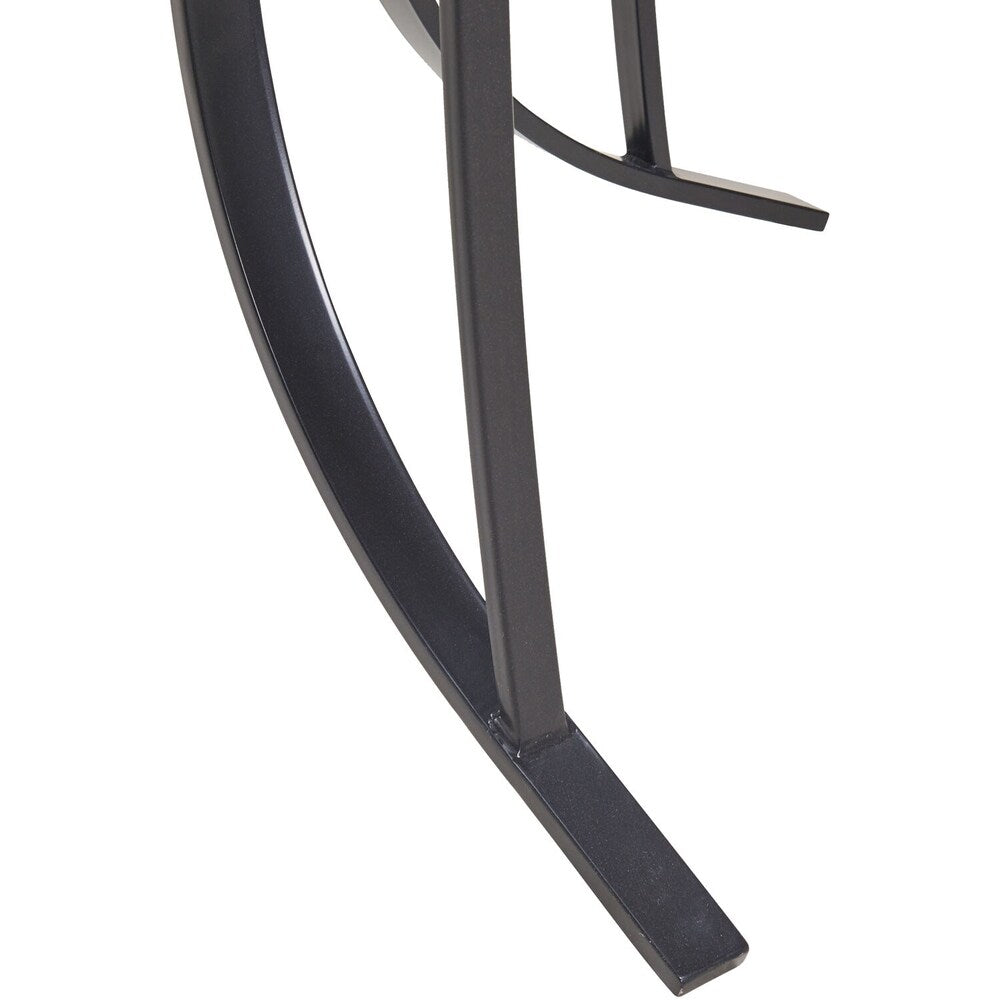 Ensemble de salle à manger Hanover Lavallette 5 pièces en bleu océan avec 4 chaises fixes, table ronde en verre de 52 pouces, parasol et socle.