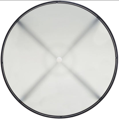 Ensemble de salle à manger Hanover Lavallette 5 pièces en bleu océan avec 4 chaises fixes, table ronde en verre de 52 pouces, parasol et socle.