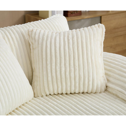 Canapé-lit en velours côtelé surdimensionné Harmonia 109 W, chaise longue double avec assise profonde et 4 coussins