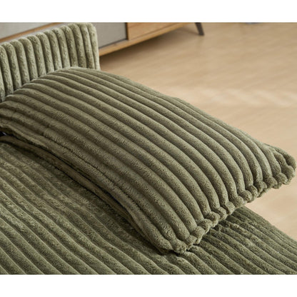 Canapé-lit en velours côtelé surdimensionné Harmonia 109 W, chaise longue double avec assise profonde et 4 coussins