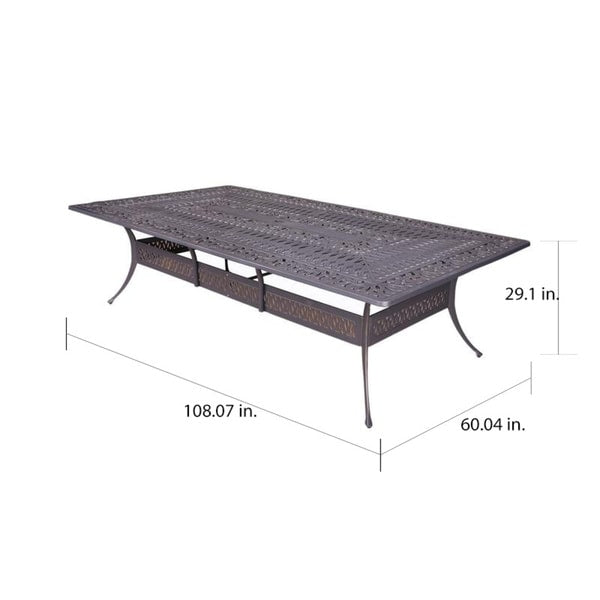 Ensemble de salle à manger Manasquan en aluminium gris anthracite, 13 pièces, de Havenside Home