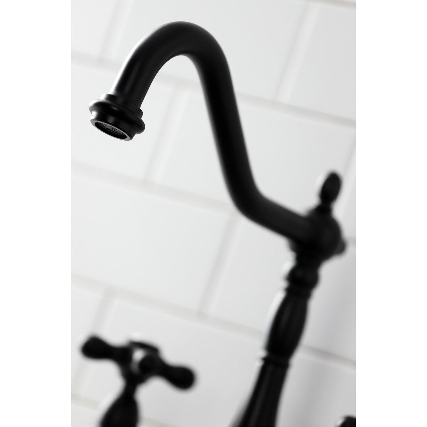 Heritage Bridge Kitchen Faucet with Brass Sprayer