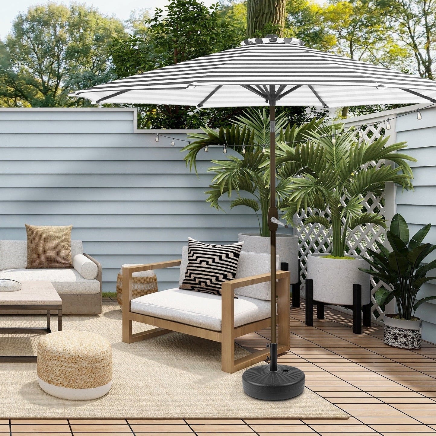 Holme 9-foot Patio Umbrella and Base Stand