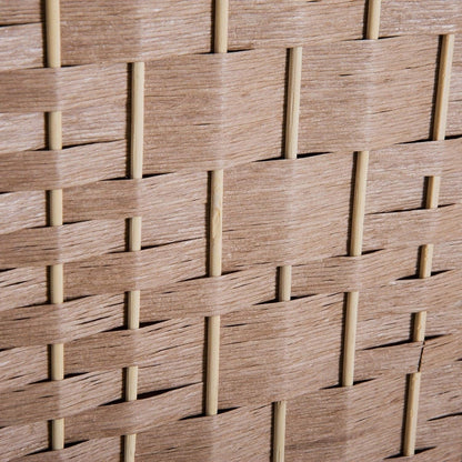 Paravent de séparation de pièce en osier tressé à six panneaux, hauteur 6 pieds, HomCom - Bois blond naturel