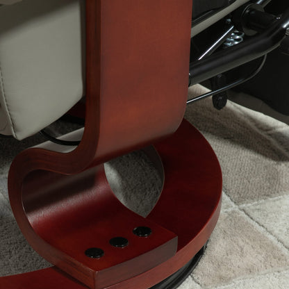 Fauteuil inclinable pivotant à base manuelle réglable en simili cuir avec repose-pieds confortable et relaxant de HomCom